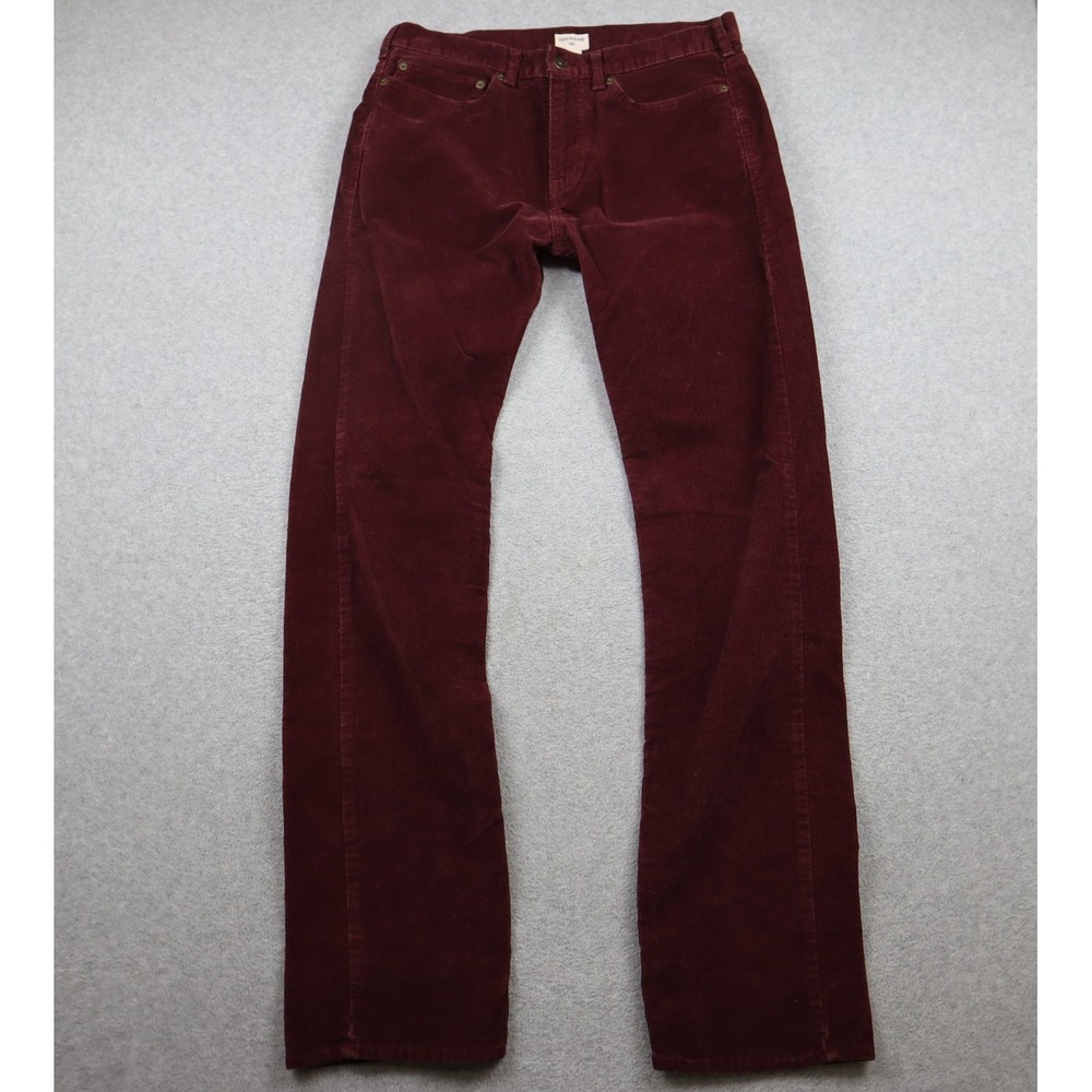 Dockers Jeans Mens 32x34 Straight Fit Burgundy Corduroy Stretch Pants Maroon